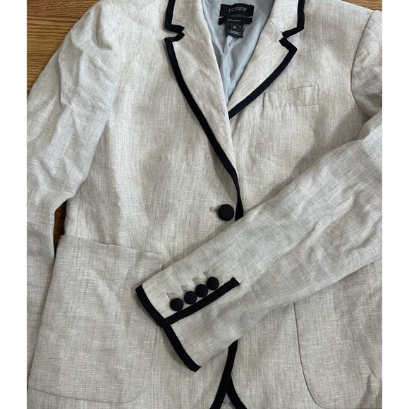 J. Crew schoolboy linen black tipped Blazer size 2 - Picture 6 of 8